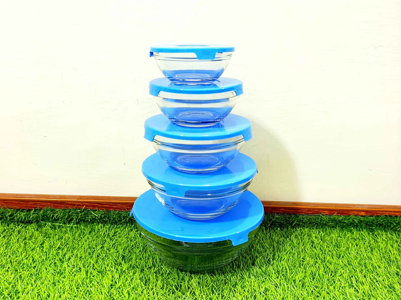 Glass Bowls with lids (5+5) photo 3