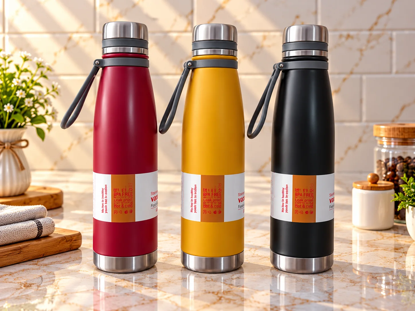 Imported Bottle stainless steel (Matte 1000ml) photo 1
