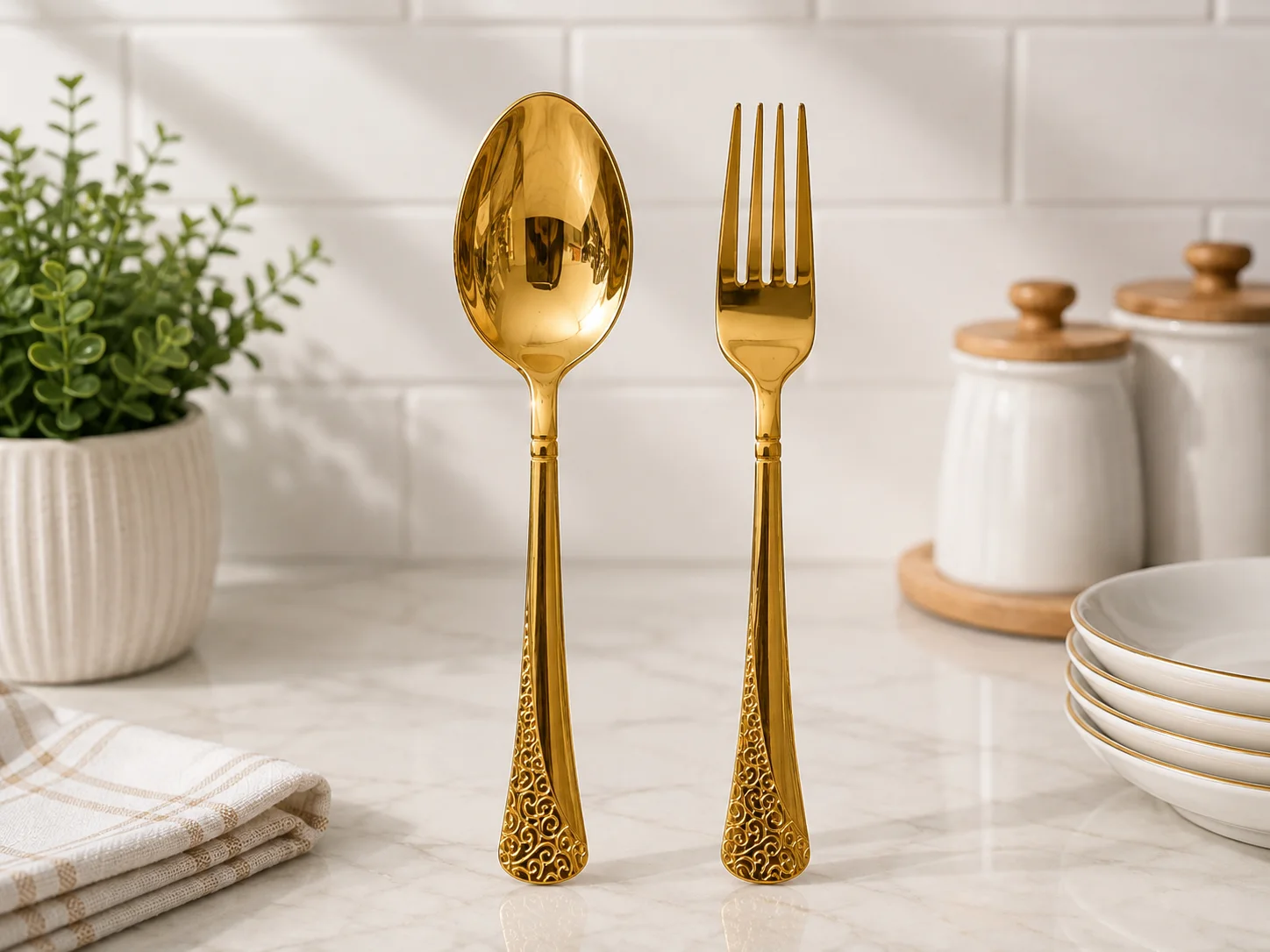 Gold Colored Forks (3pcs) photo 2
