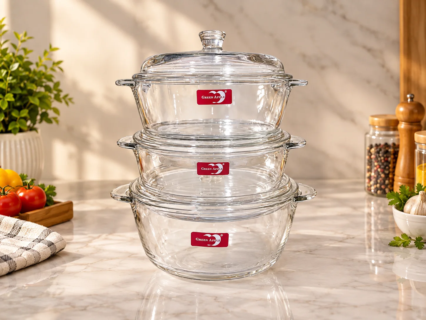 Bowl Set With Glass Lids (3 bowls) photo 1