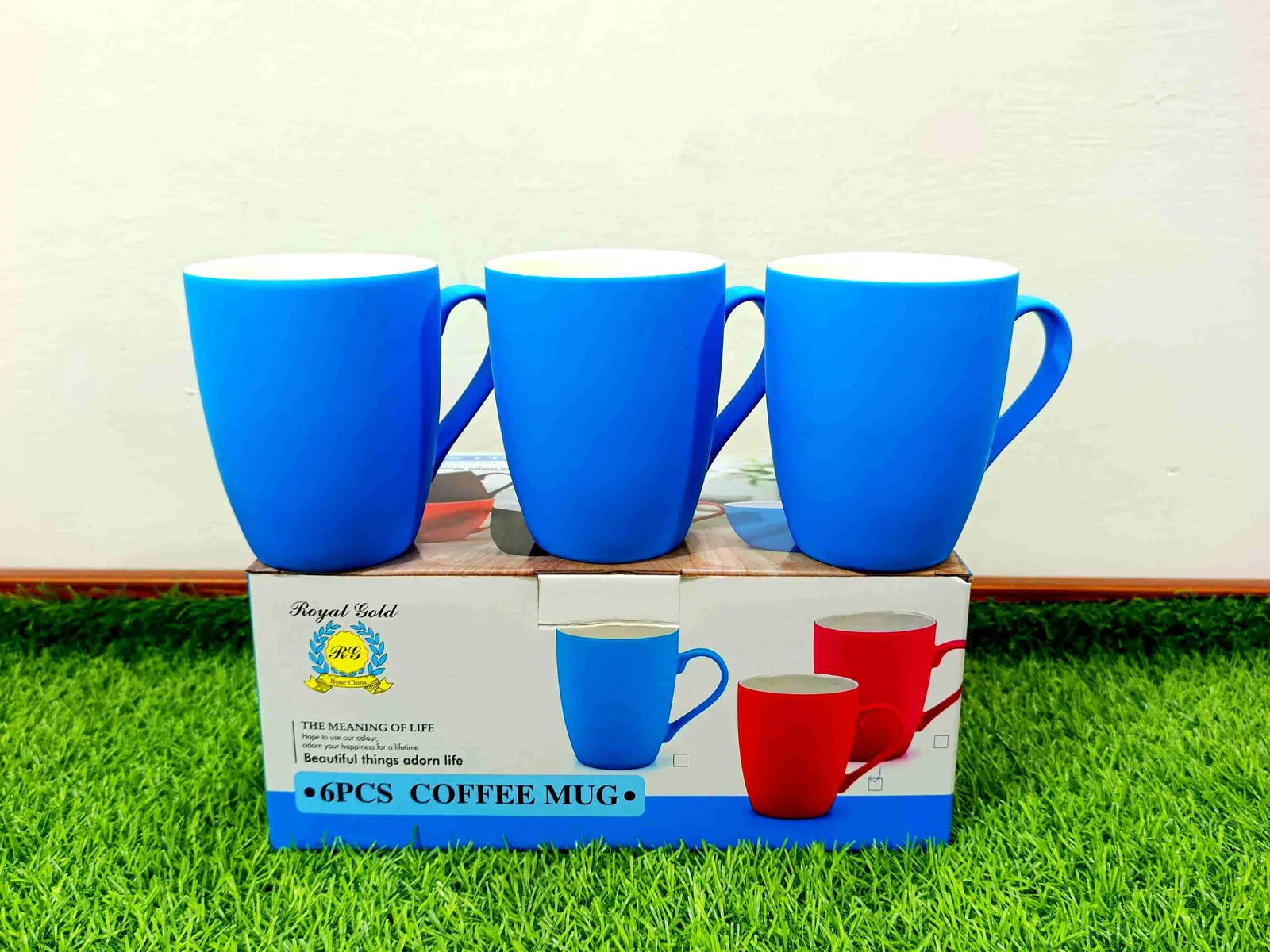 Matte Finish Bone China Mugs Diff-Colors (6pcs) (Royal Gold) photo 3