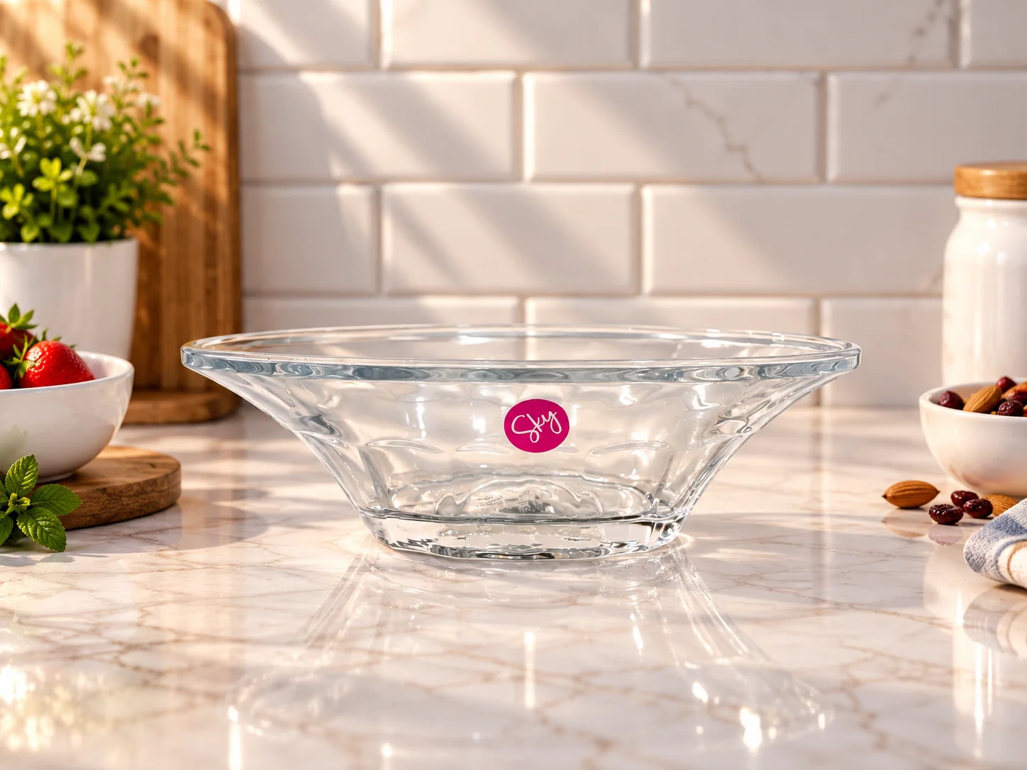 Oval Glass Bowl  (1pcs) photo 2