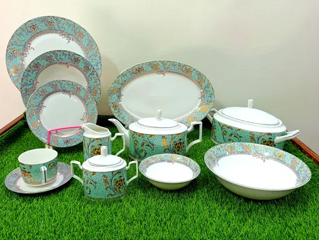 Dinner Set Bon China  62-pcs Green product photo