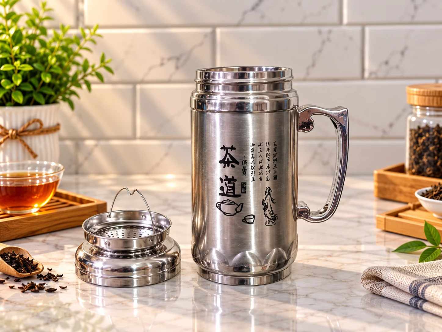 Coffee Mug Stainless Steel (500ml) (imported) photo 2