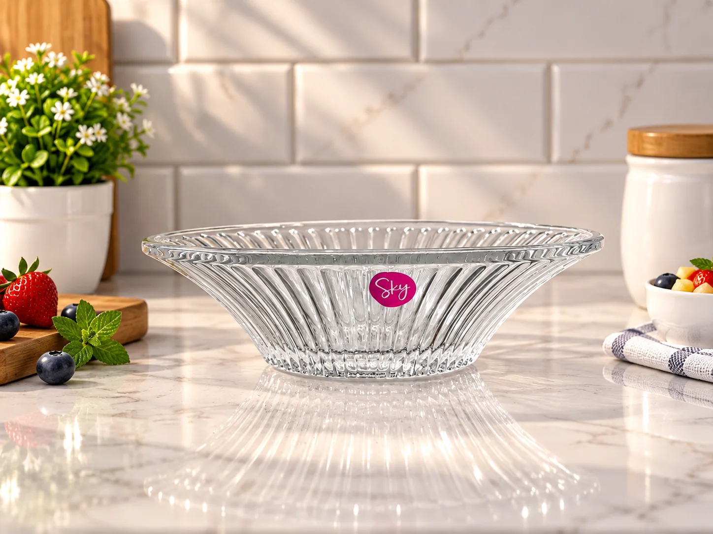 Oval Glass Bowl  (1pcs) photo 1