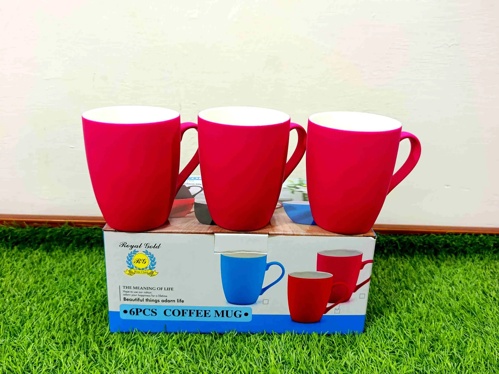 Matte Finish Bone China Mugs 6-Pcs (Royal Gold) photo 3