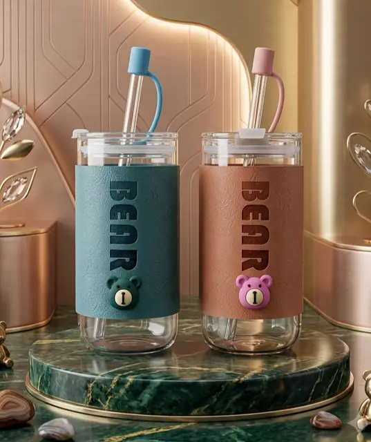 Sipper Glass (leather bear) product photo