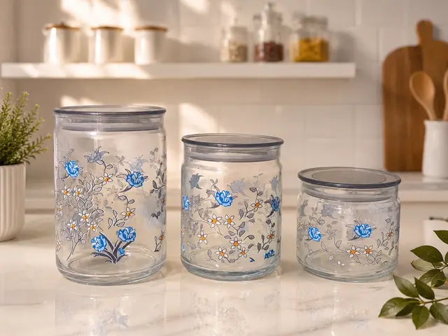 Airtight Jar Set White 3Pcs product photo