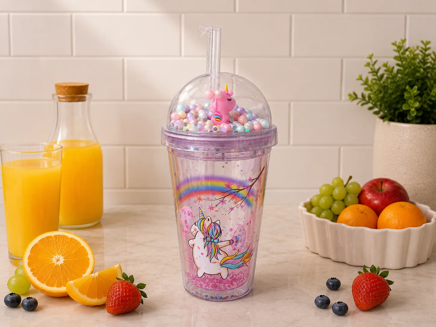 Unicorn Pink Sipper (Double Walled) photo 1