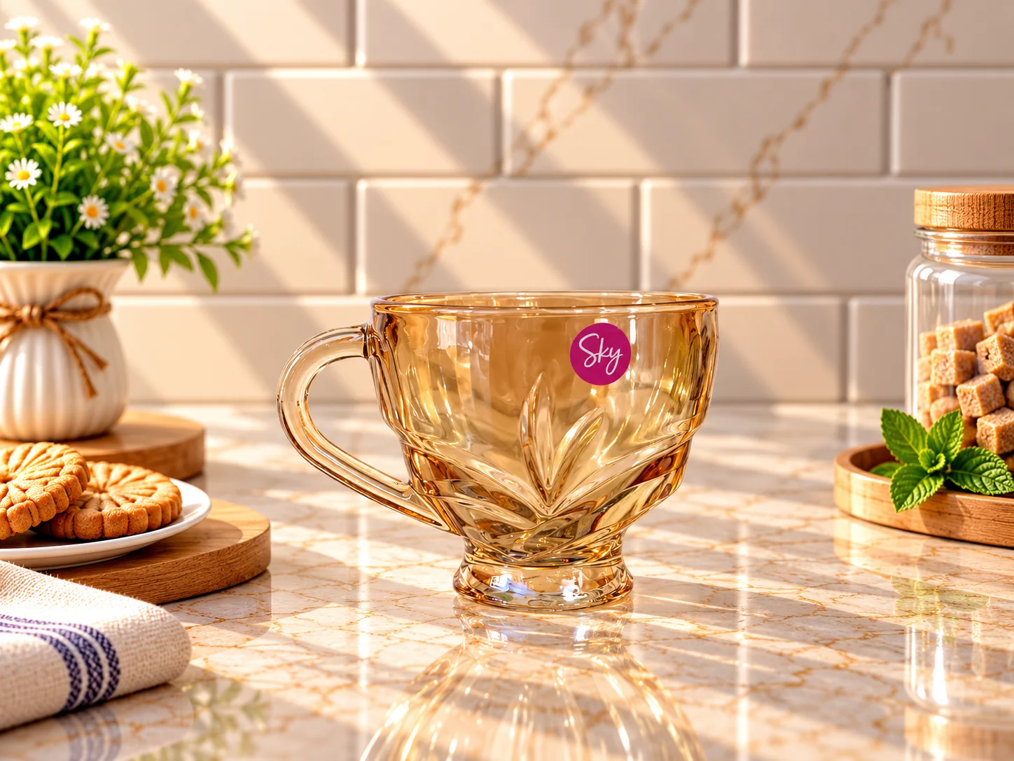 Helia Amber Tea Cups (6pcs) photo 1