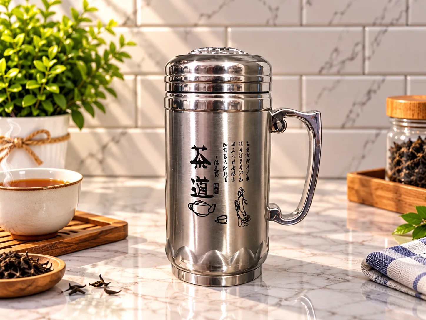 Coffee Mug Stainless Steel (500ml) (imported) photo 1