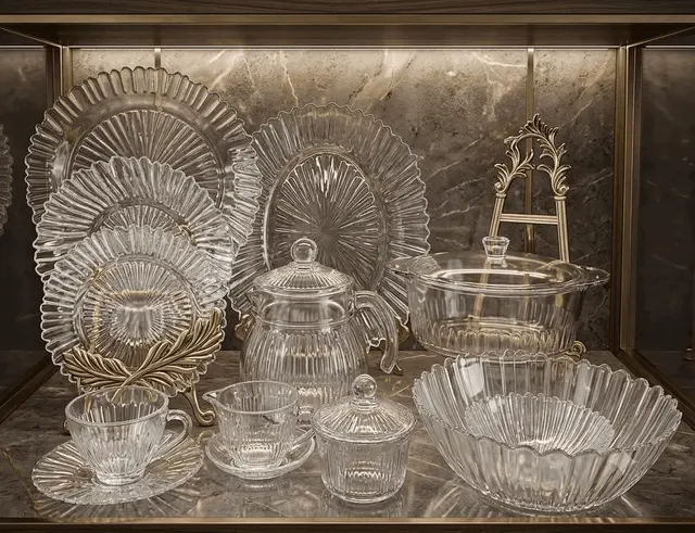 Tempered Glass Dinner Set Sunny (72 Pcs) مائکروویو اوون میں استعمال ہونے والے product photo