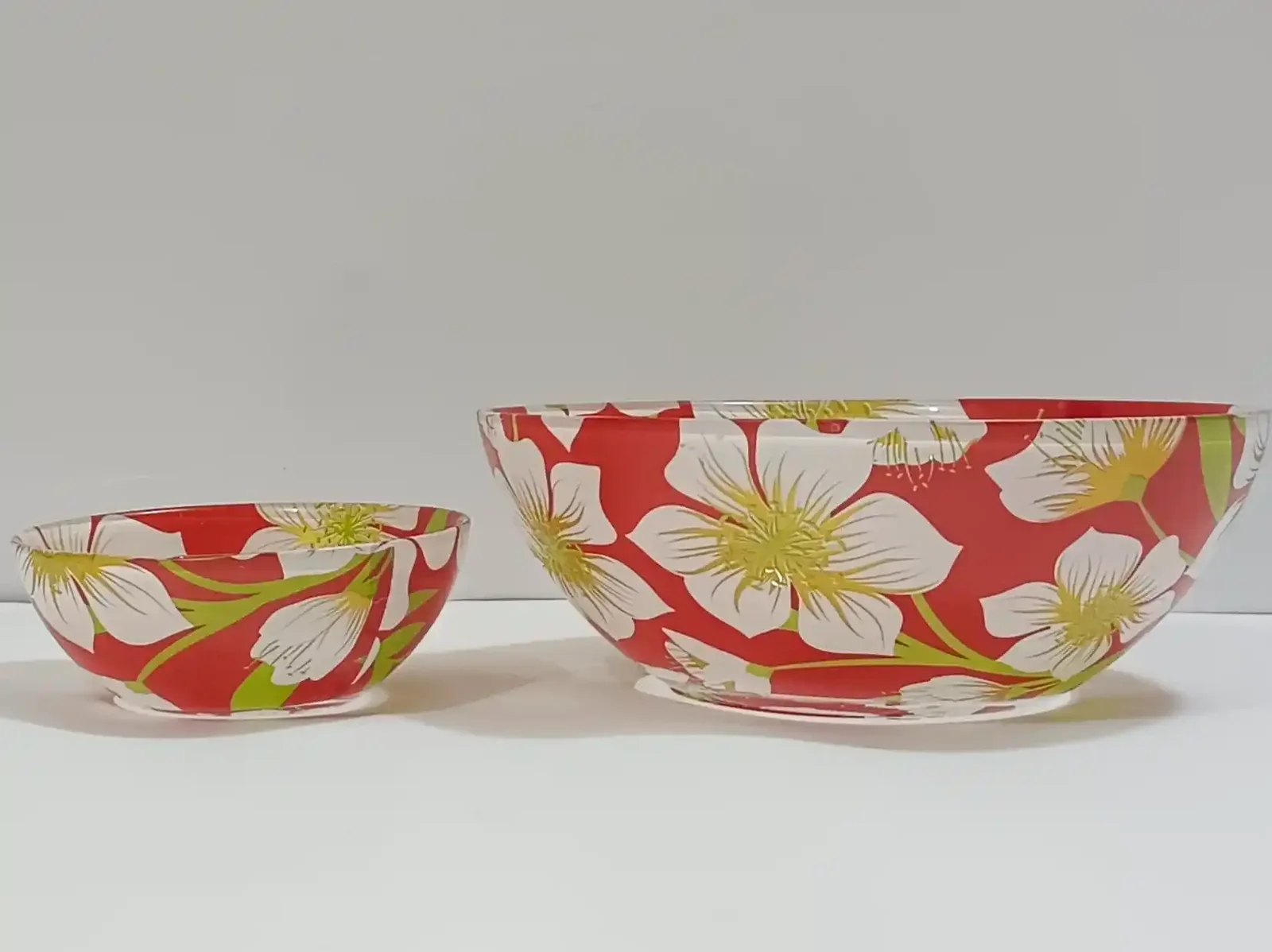 Bowl Set Printed Red White 7 pcs photo 1