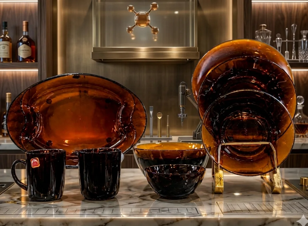 Brown Glass Dinner Set (38pcs) photo 1