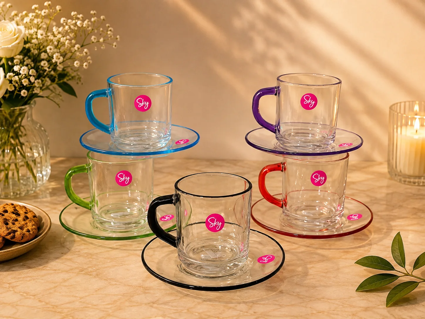 Tea Set Diff. Colors (6+6 in same color) photo 1