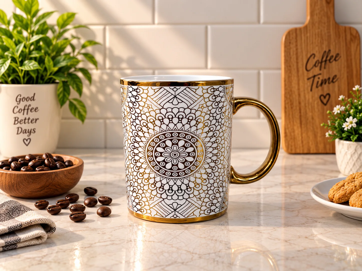 Imported Mug (Golden Geometric) photo 1