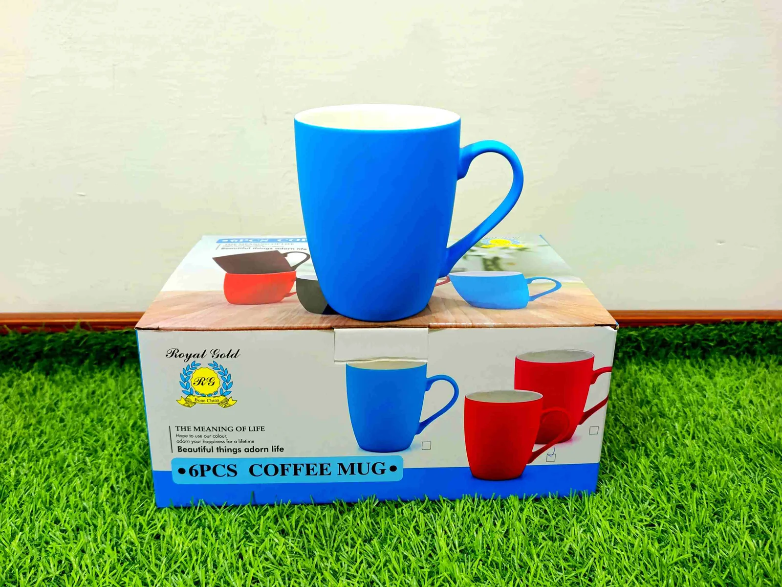 Matte Finish Bone China Mugs Diff-Colors (6pcs) (Royal Gold) photo 4
