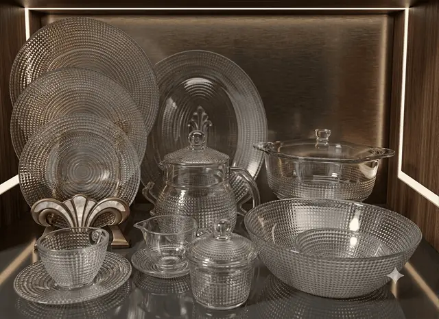 Tempered Glass Dinner Set Specks (72 Pcs) مائکروویو اوون میں استعمال ہونے والے product photo