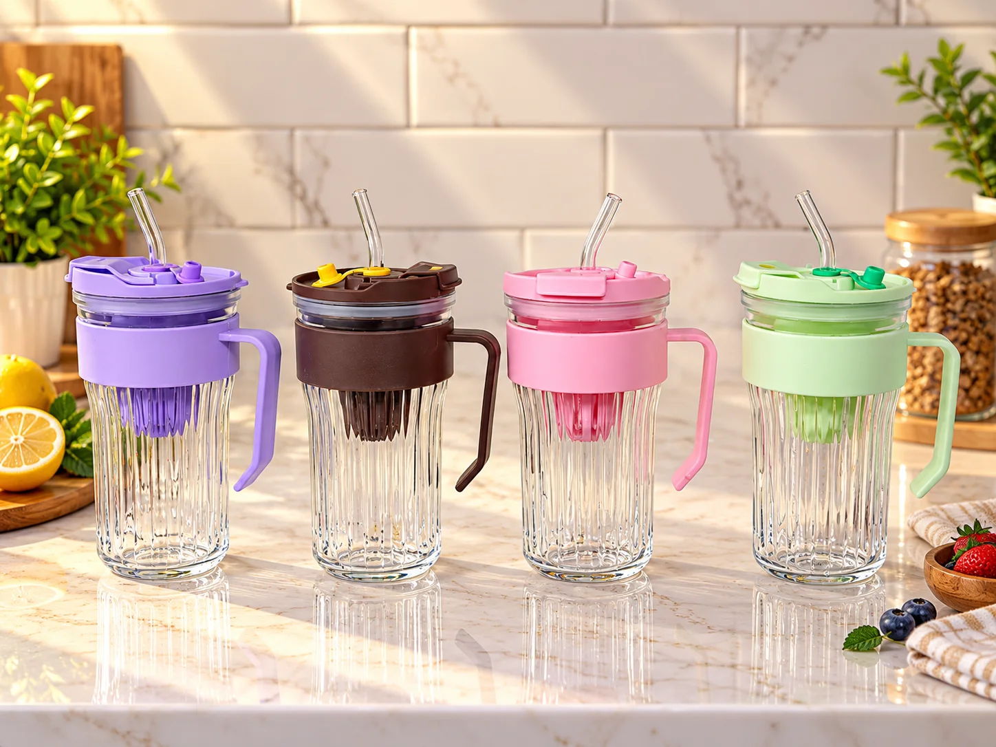 Glass Sipper Mug (Two Way) photo 2