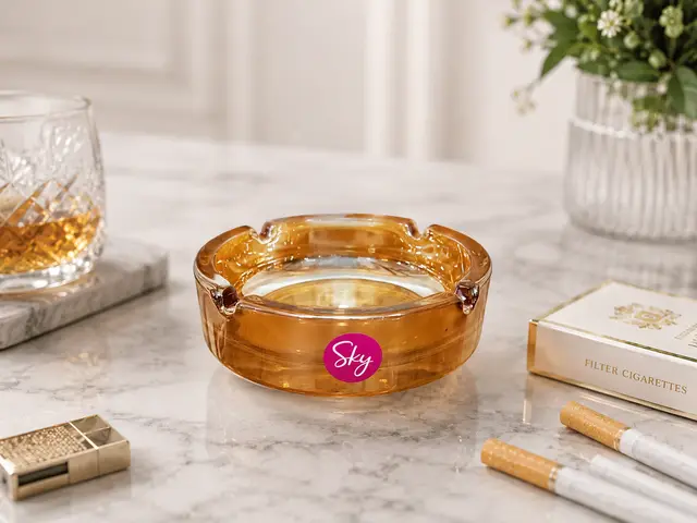 Glass Ashtray (amber colored) product photo