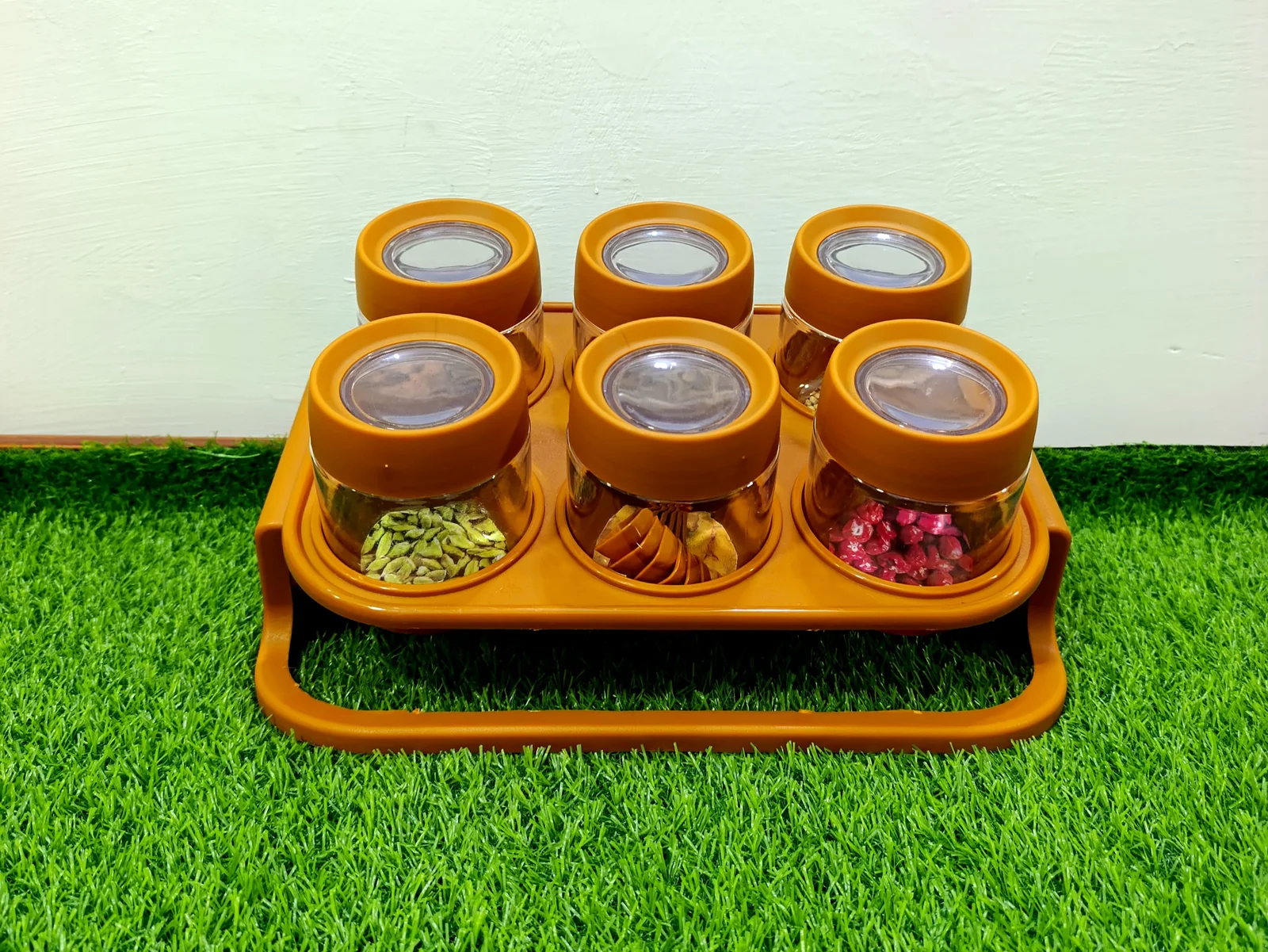 Spice Jars with stand (light brown) (مصالحہ بکس) photo 1
