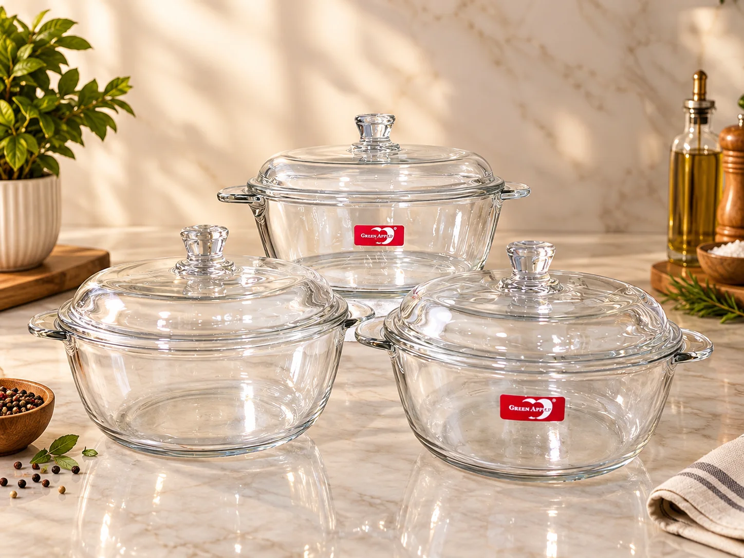 Bowl Set With Glass Lids (3 bowls) photo 2