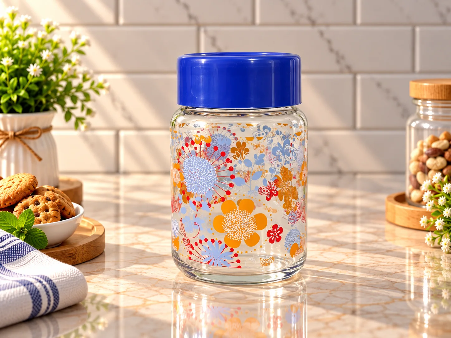 Printed Glass Jar (550ml) photo 1