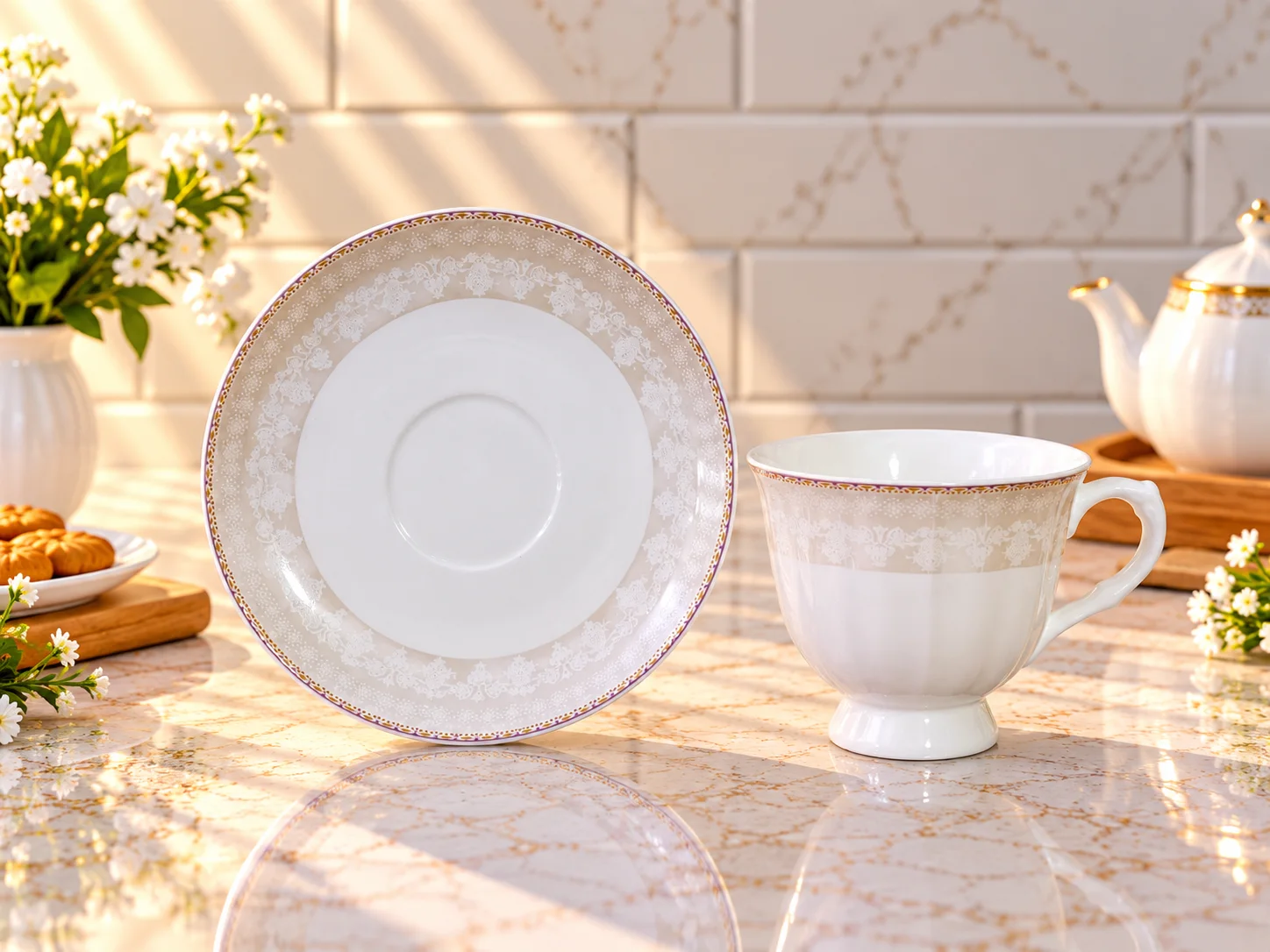 Tea Set Bone China (6+6) 3 photo 2