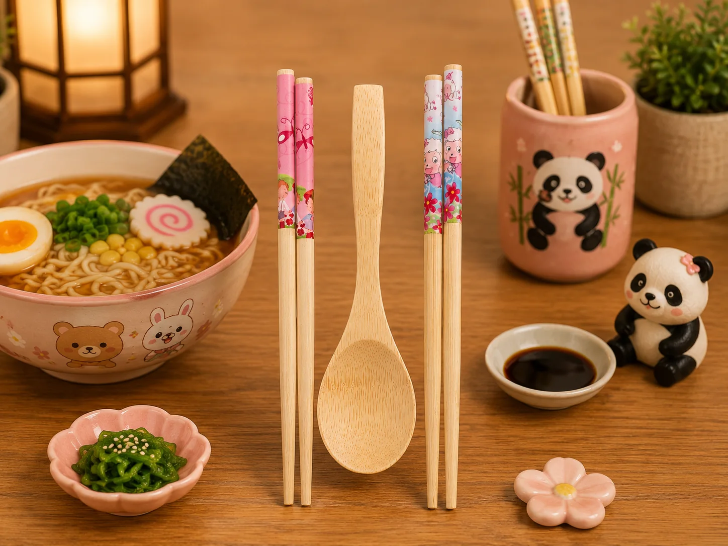 Kids Chopstick Set ( Bamboo Wood) photo 1