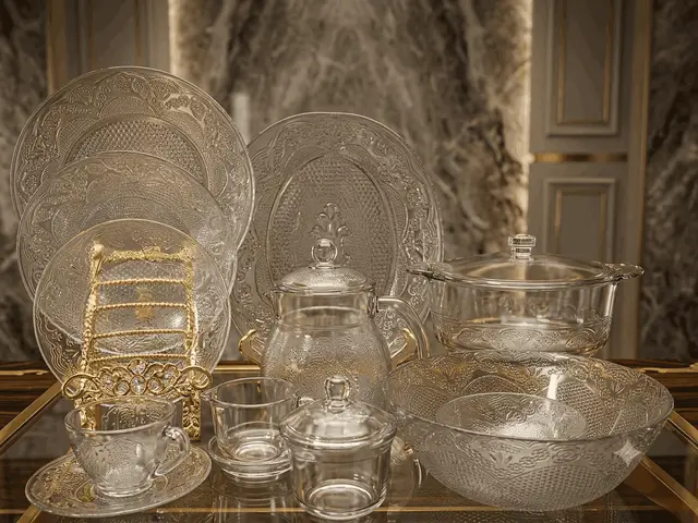 Tempered Glass Dinner Set Orchid (72 Pcs) مائکروویو اوون میں استعمال ہونے والے product photo