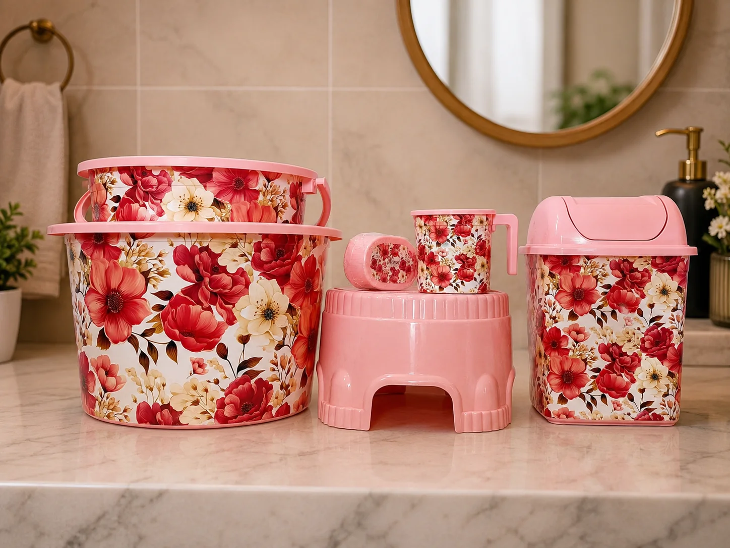Bathroom Set (7pcs) Printed photo 1