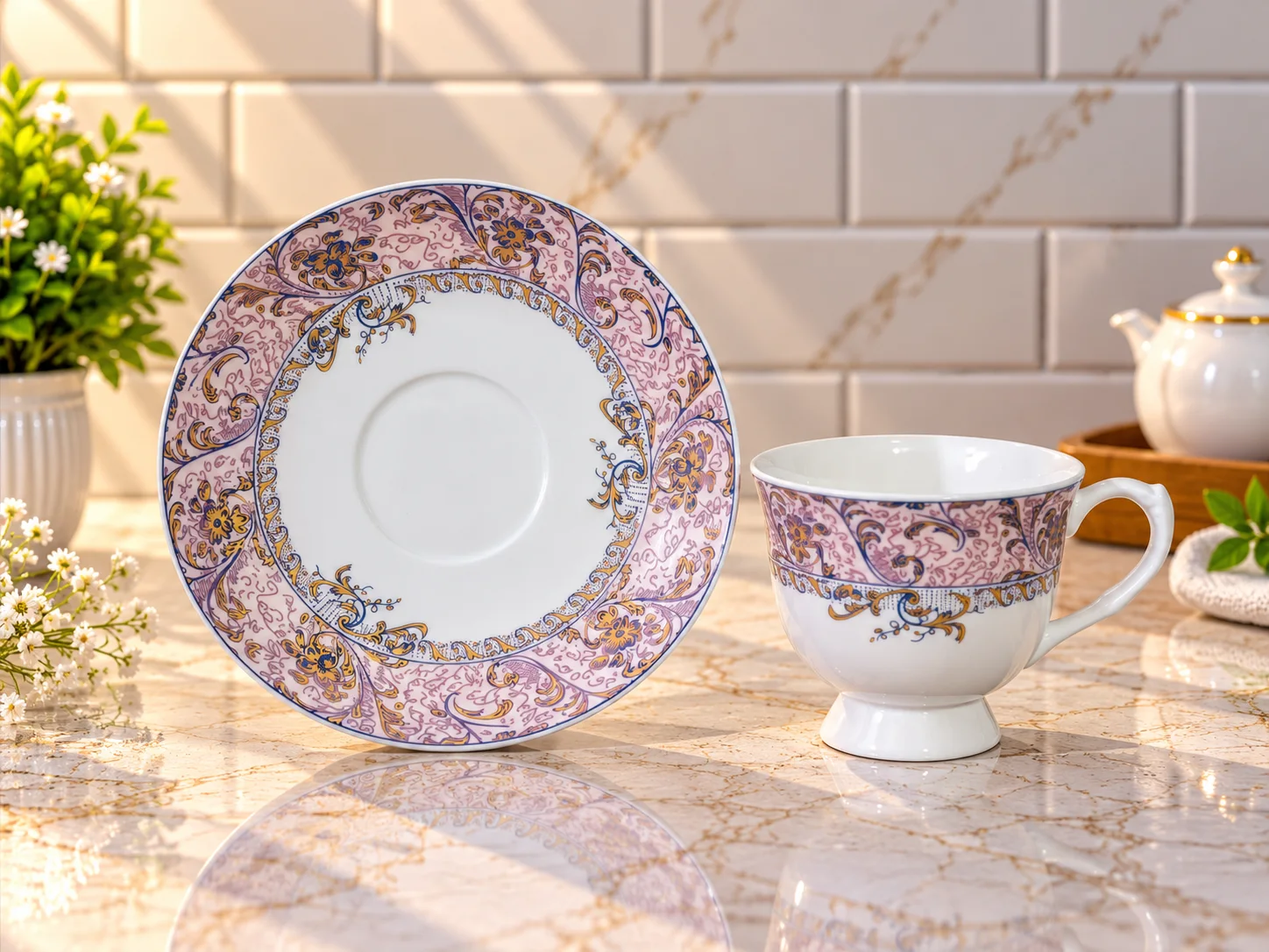 Tea Set Bone China (6+6) 2 photo 2