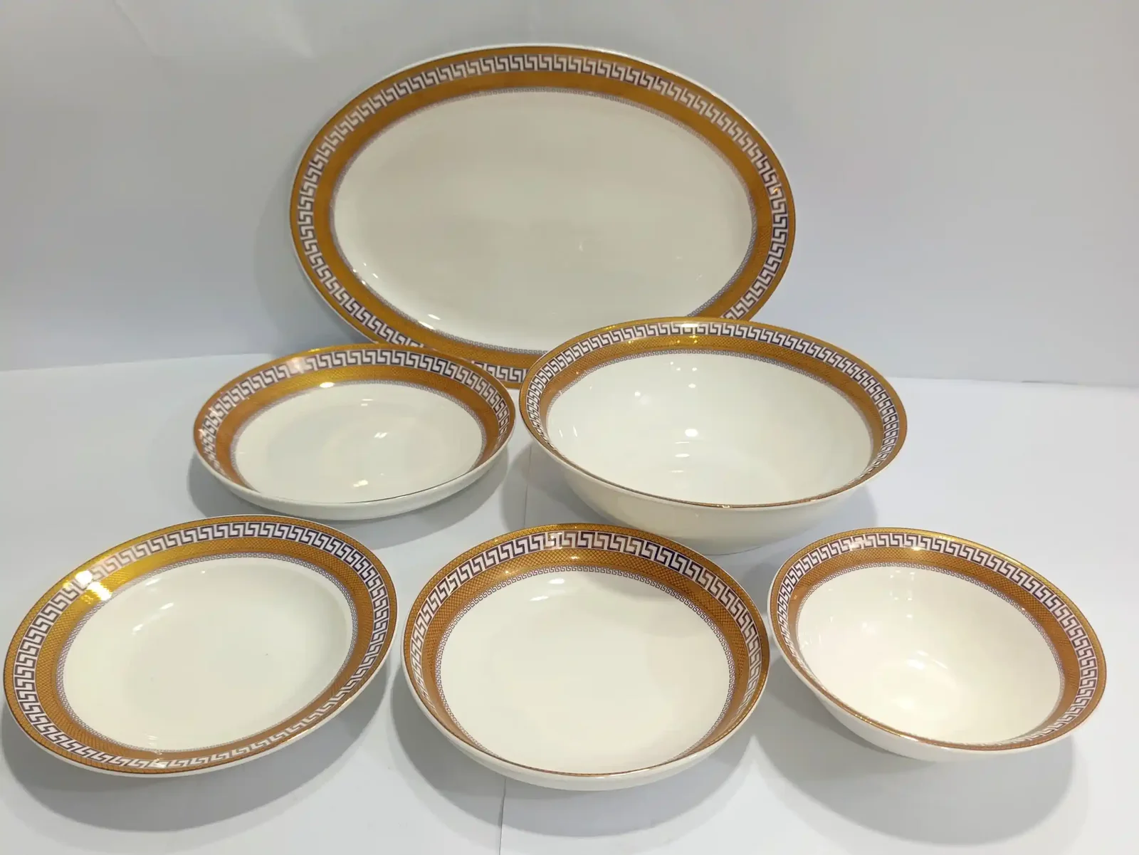 Dinner Set Ceramic 8 person Golden 2  photo 1