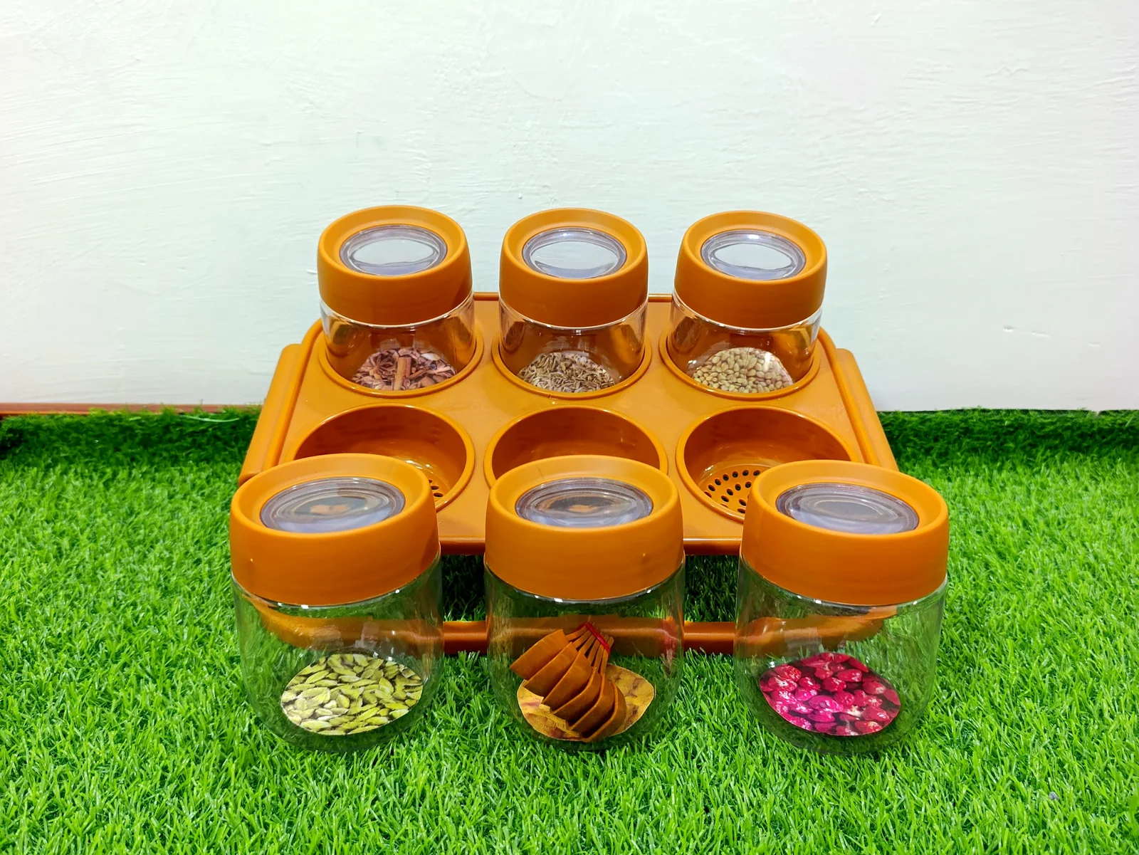 Spice Jars with stand (light brown) (مصالحہ بکس) photo 2