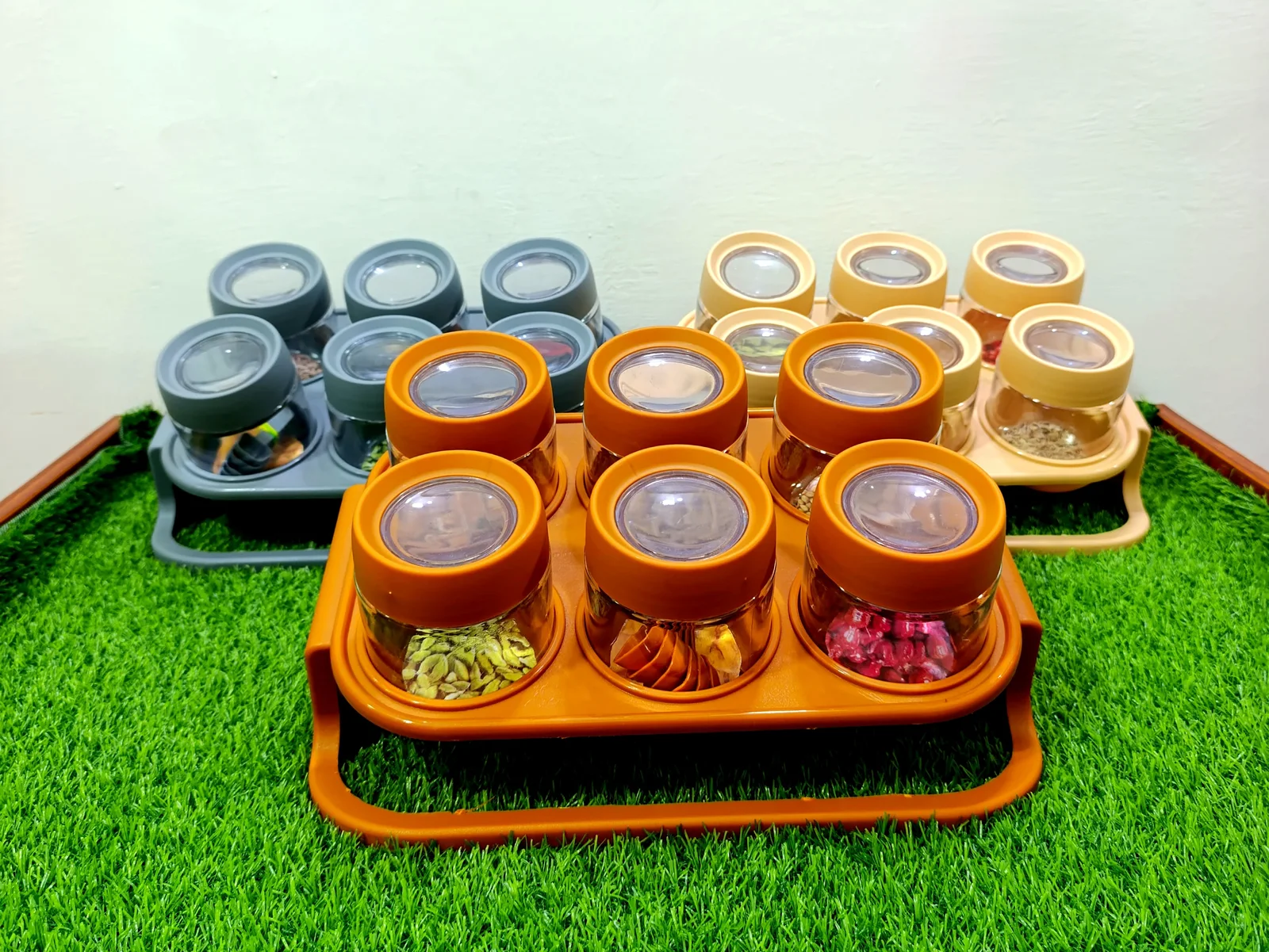 Spice Jars with stand (cream) (مصالحہ بکس) photo 3