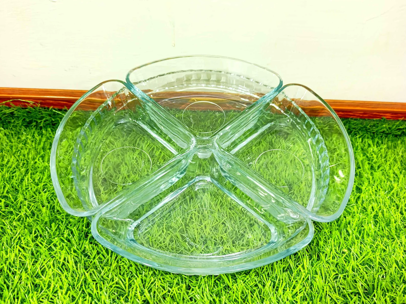 Glass dry fruit or salad plate (imported) photo 2