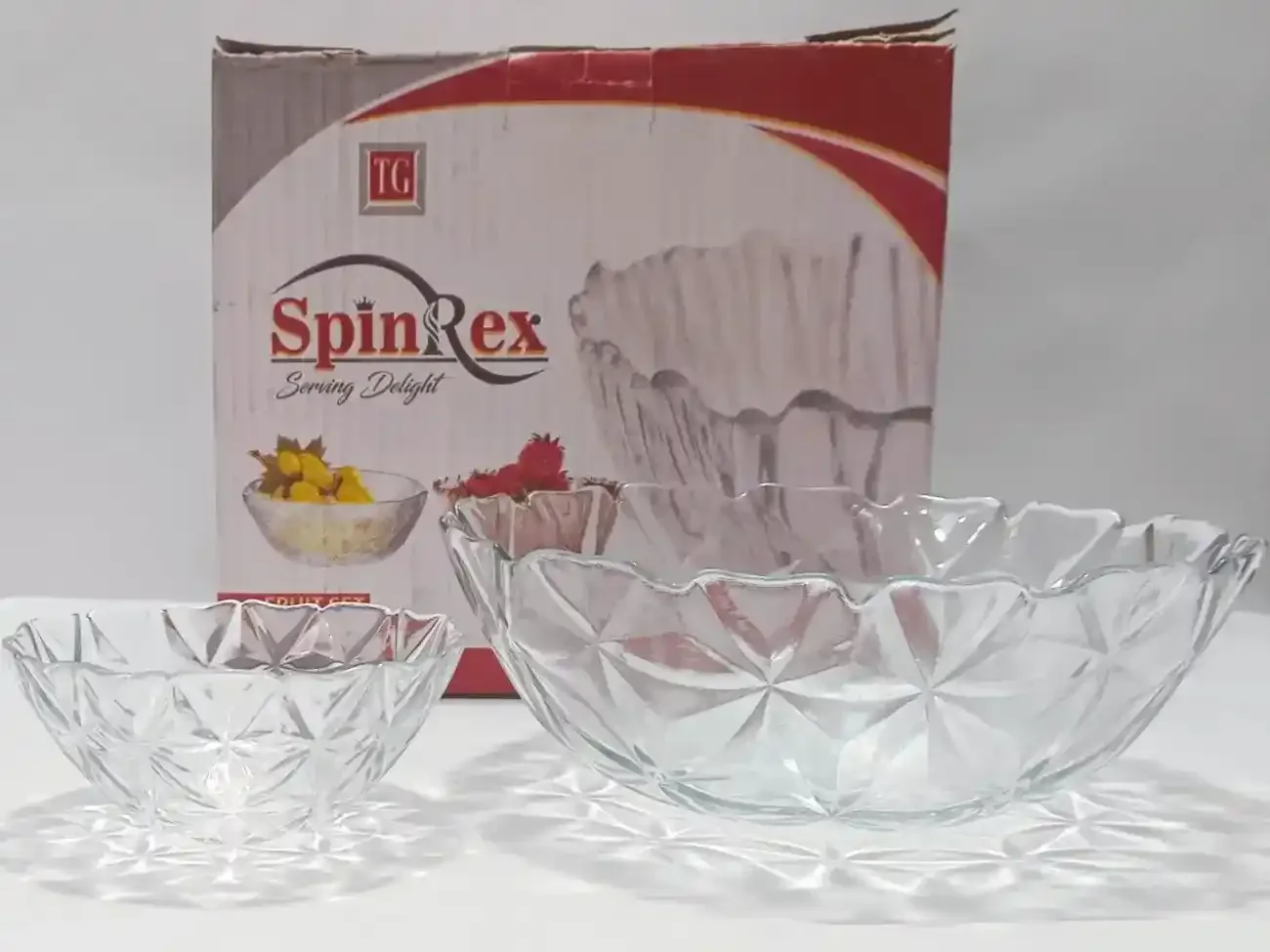 Bowl Set Tempered Glass (Oven Use) Diamond 7Pcs photo 1