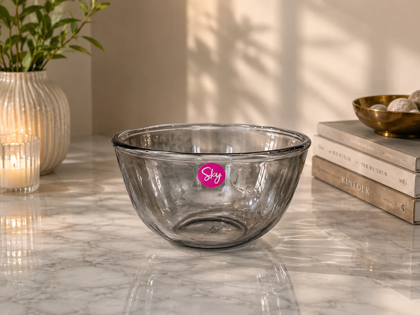 Medium Glass Bowl (gray colored) photo 1
