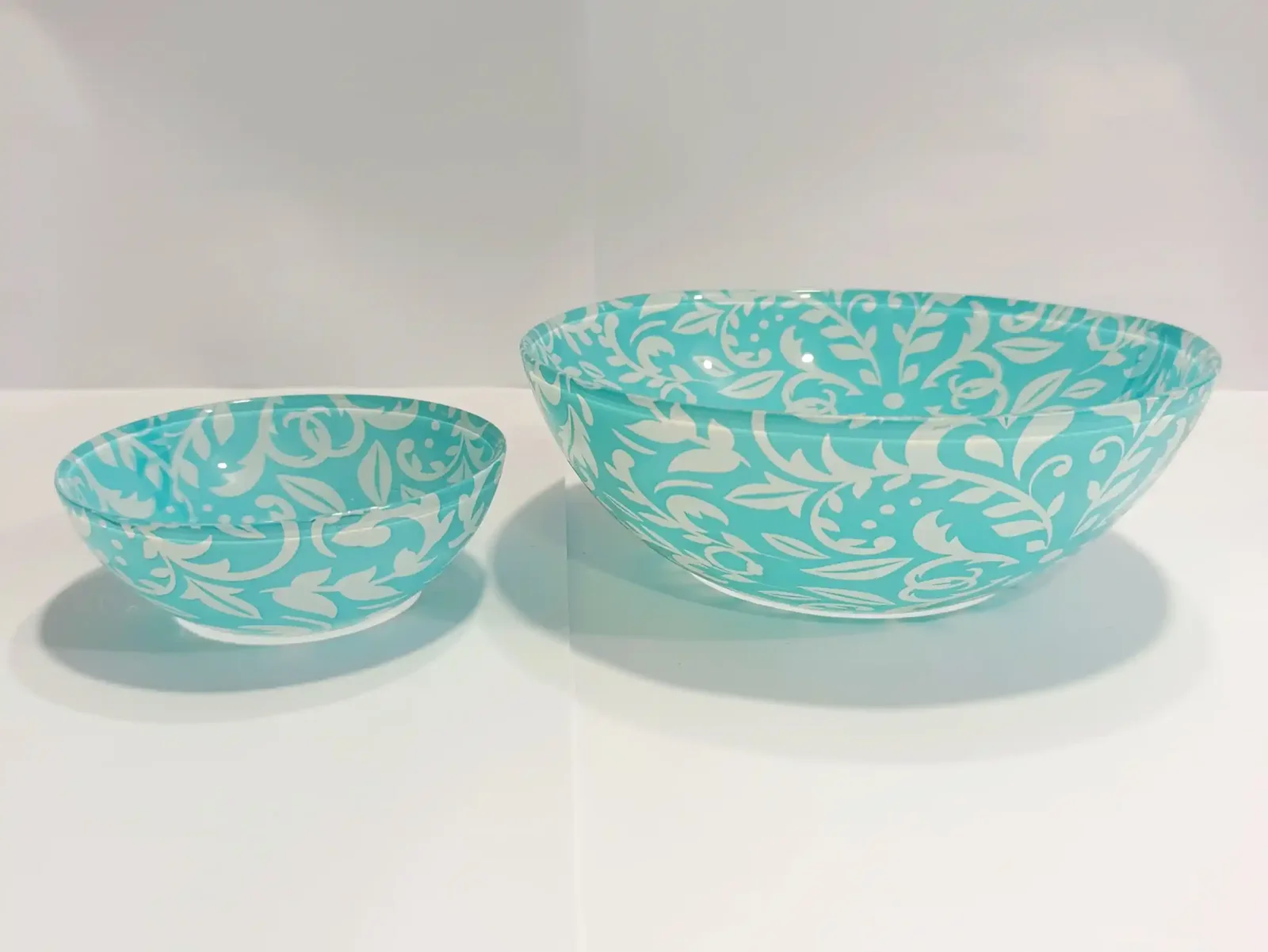 Bowl Set Printed L Green White 7 pcs photo 1