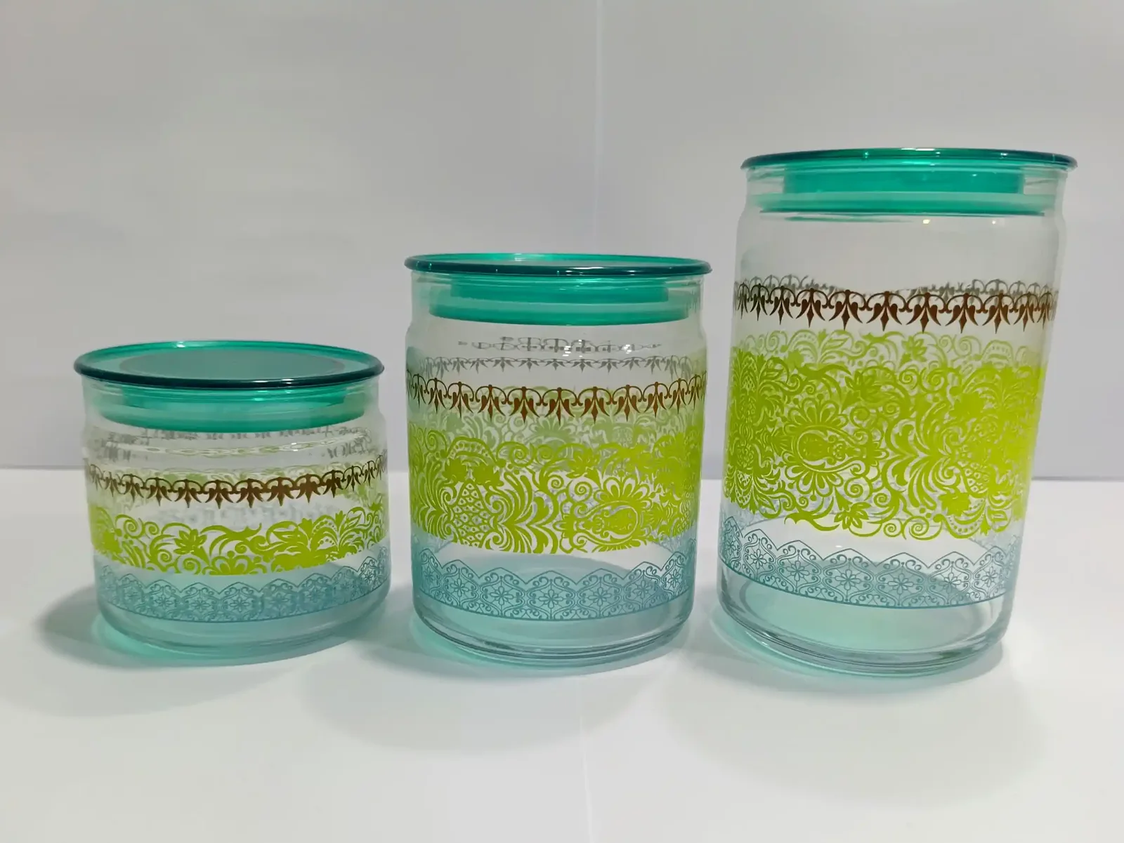 Airtight Jar Set Printed Green photo 3