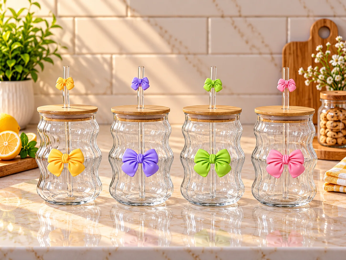 Bow Glass Sipper (wave design) photo 2
