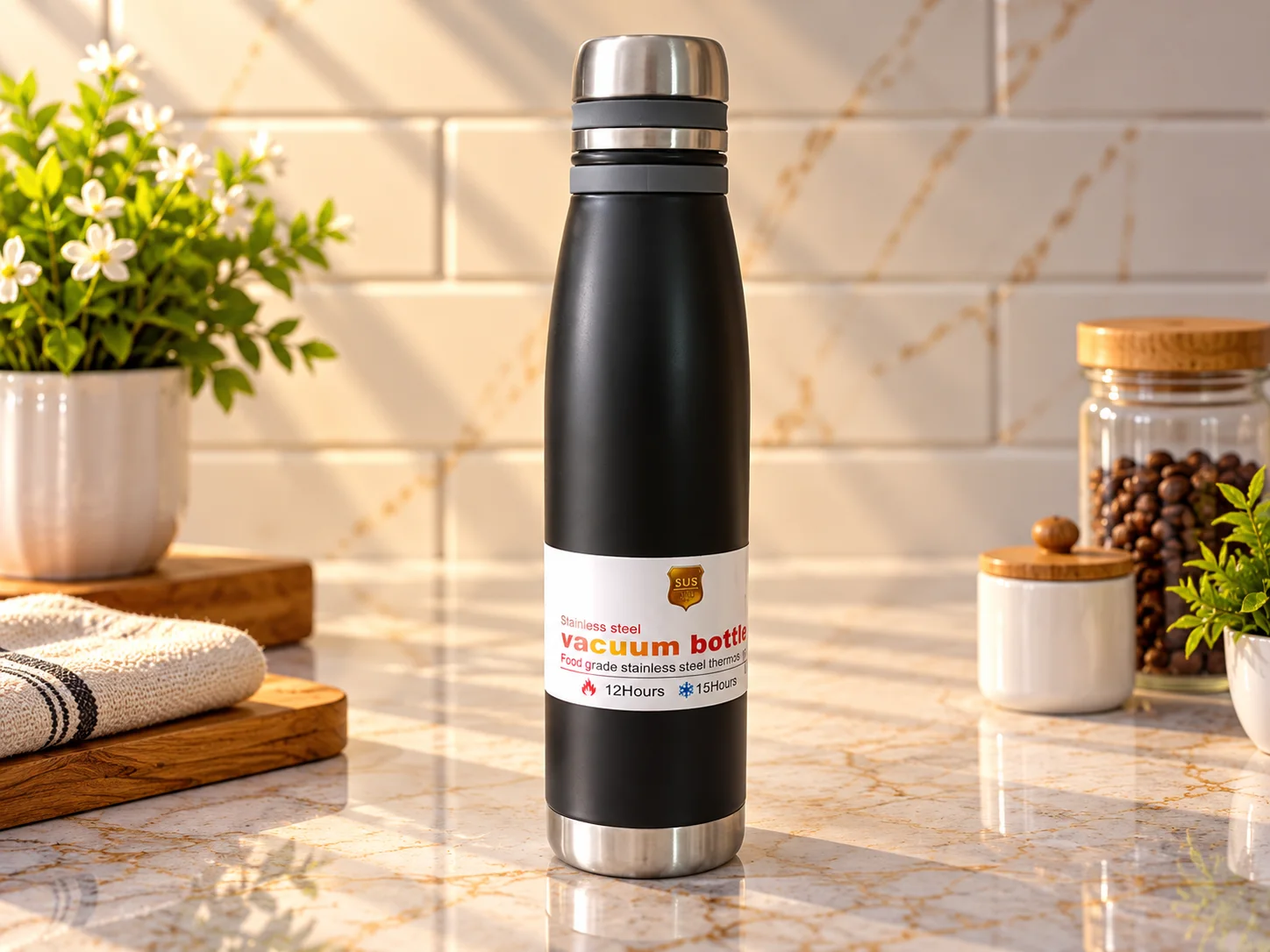 Imported Bottle stainless steel (Matte 1000ml) photo 4