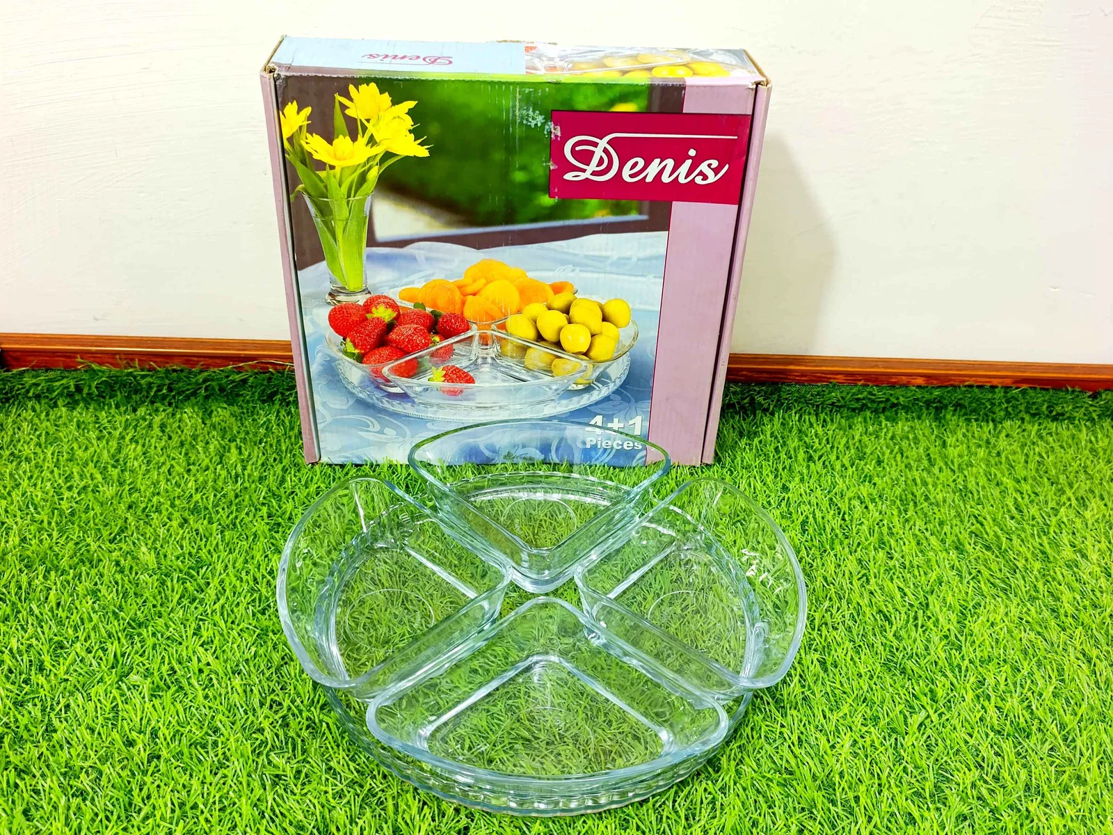 Glass dry fruit or salad plate (imported) photo 1