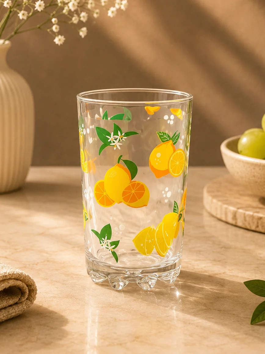 Lemon Printed Glass (6 pcs) photo 1