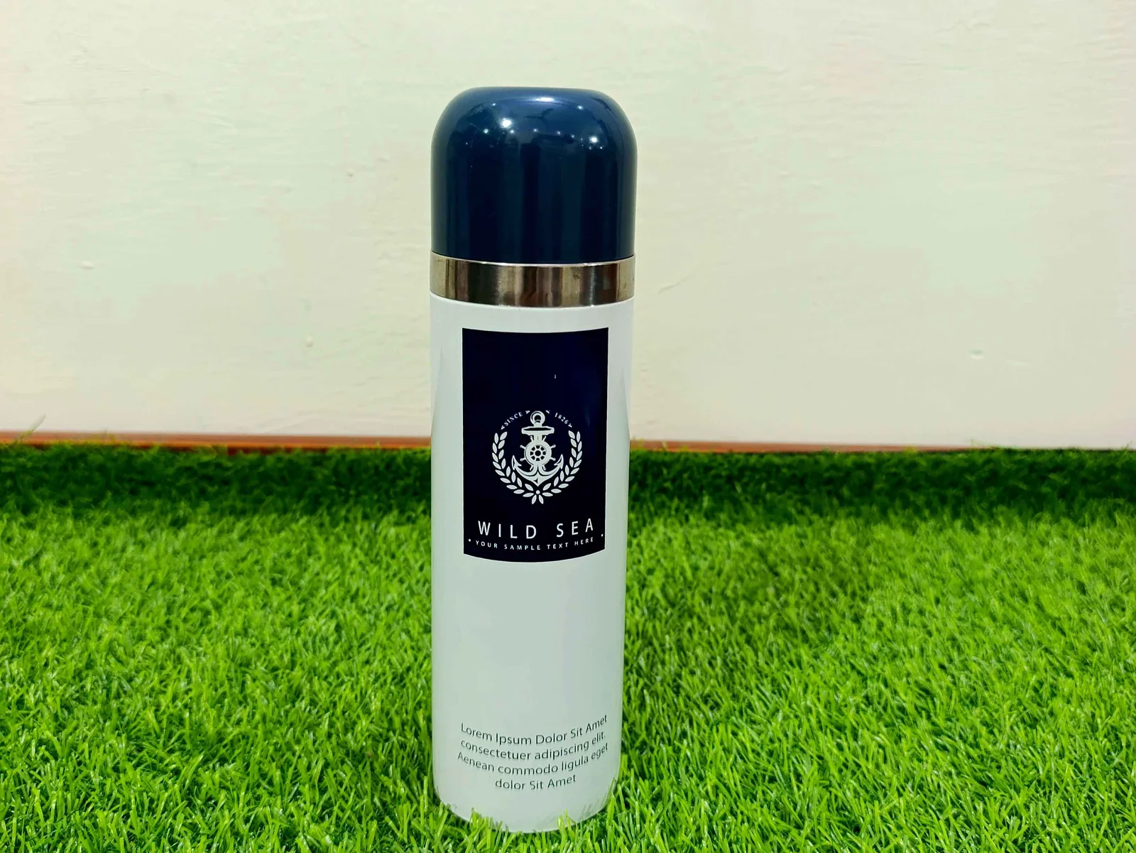Water Bottle stainless steel (White and dark Blue) photo 1