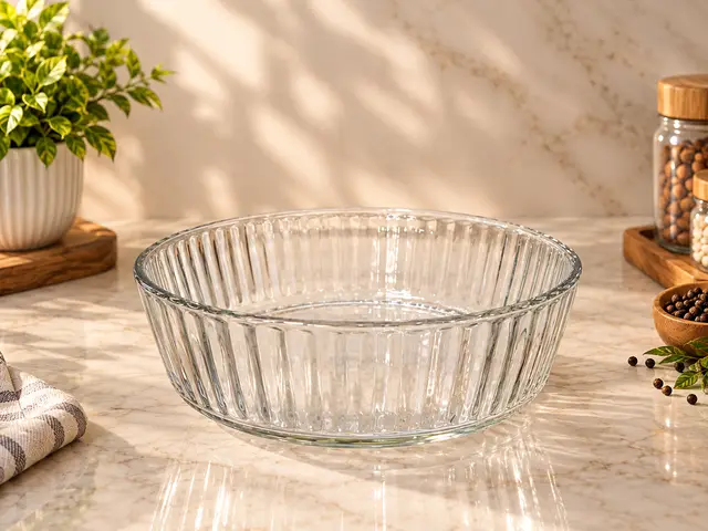 Deep Glass Serving Dish (Medium) (waves) product photo