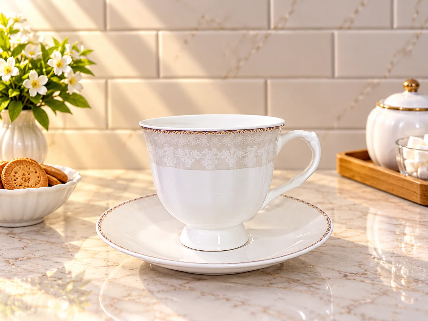 Tea Set Bone China (6+6) 3 photo 1